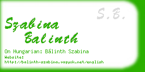 szabina balinth business card