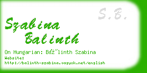 szabina balinth business card